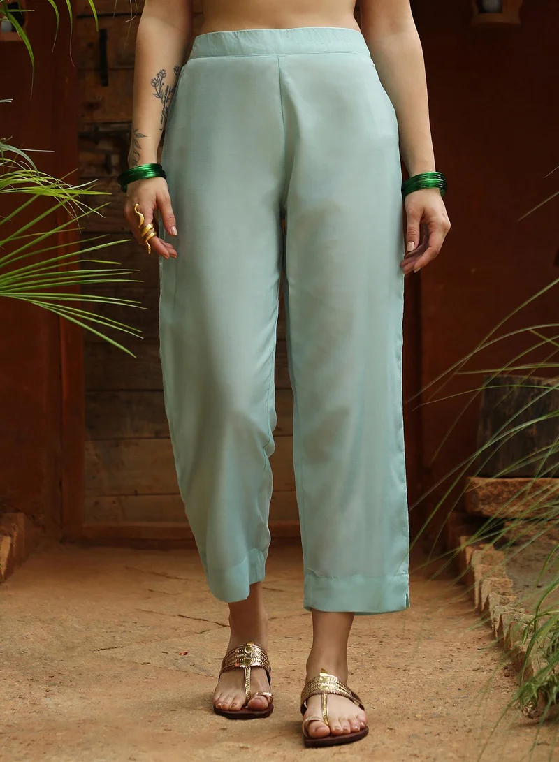 Qissa  Women's Forest Green Tie-Dye Kurta With Trousers For Casual Wear | Round Neck | Quarter Sleeves | 2 Piece Kurta Set Designed With Comfort Fit For Everyday Ethnic Wear for Women | Best Price UAE